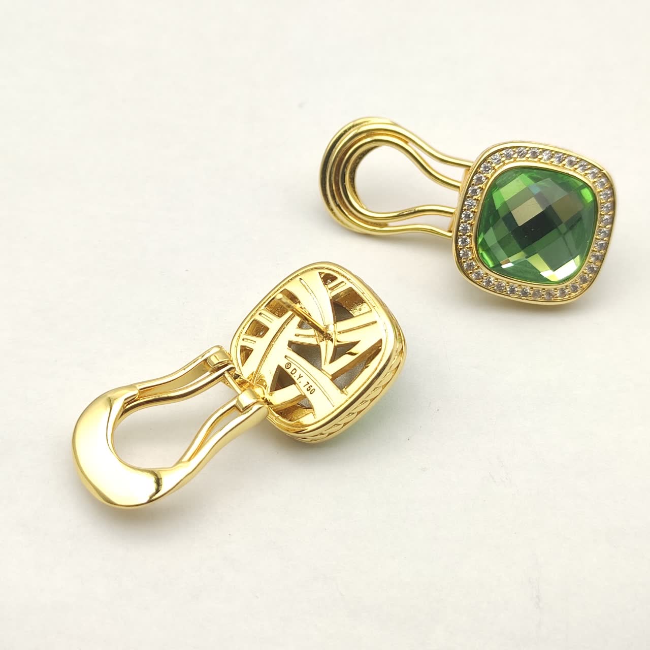 David Yurman Emerald Drop Earrings
